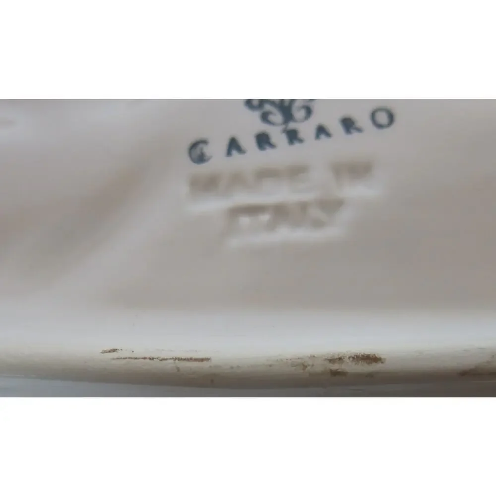 Vintage Carraro Italy Celery Trinket Serving Dish Dragonfly Yellow Green Kitchen